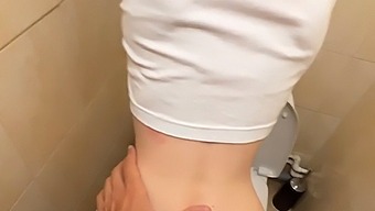 A Group Sex Party In A Public Bathroom With A Creampie Finish